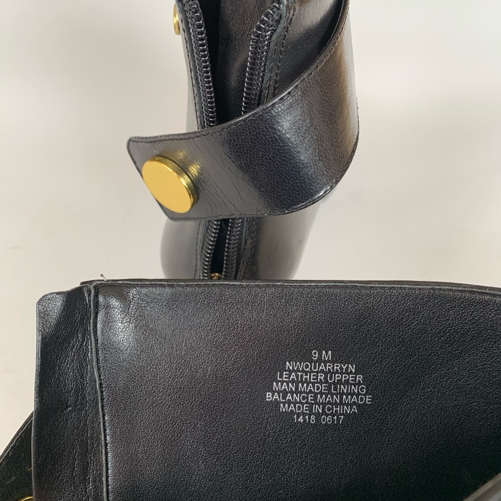Nine West Quarryn black leather ankle bootie size9 - Picture 6 of 8